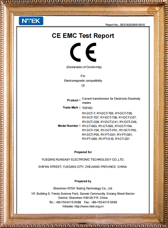 Current transformer testing report